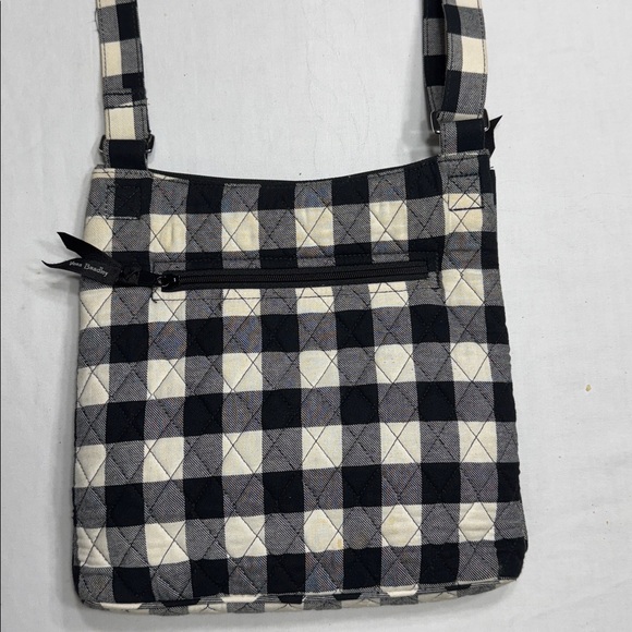 Vera Bradley black & cream Pearl Buffalo black & cream check crossbody purse. - Picture 2 of 6